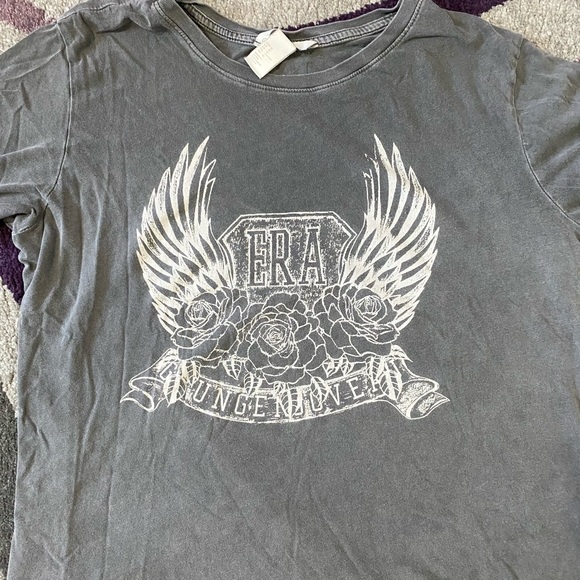 H&M Tops - H&M Grey Distressed Grunge Era Band Tee